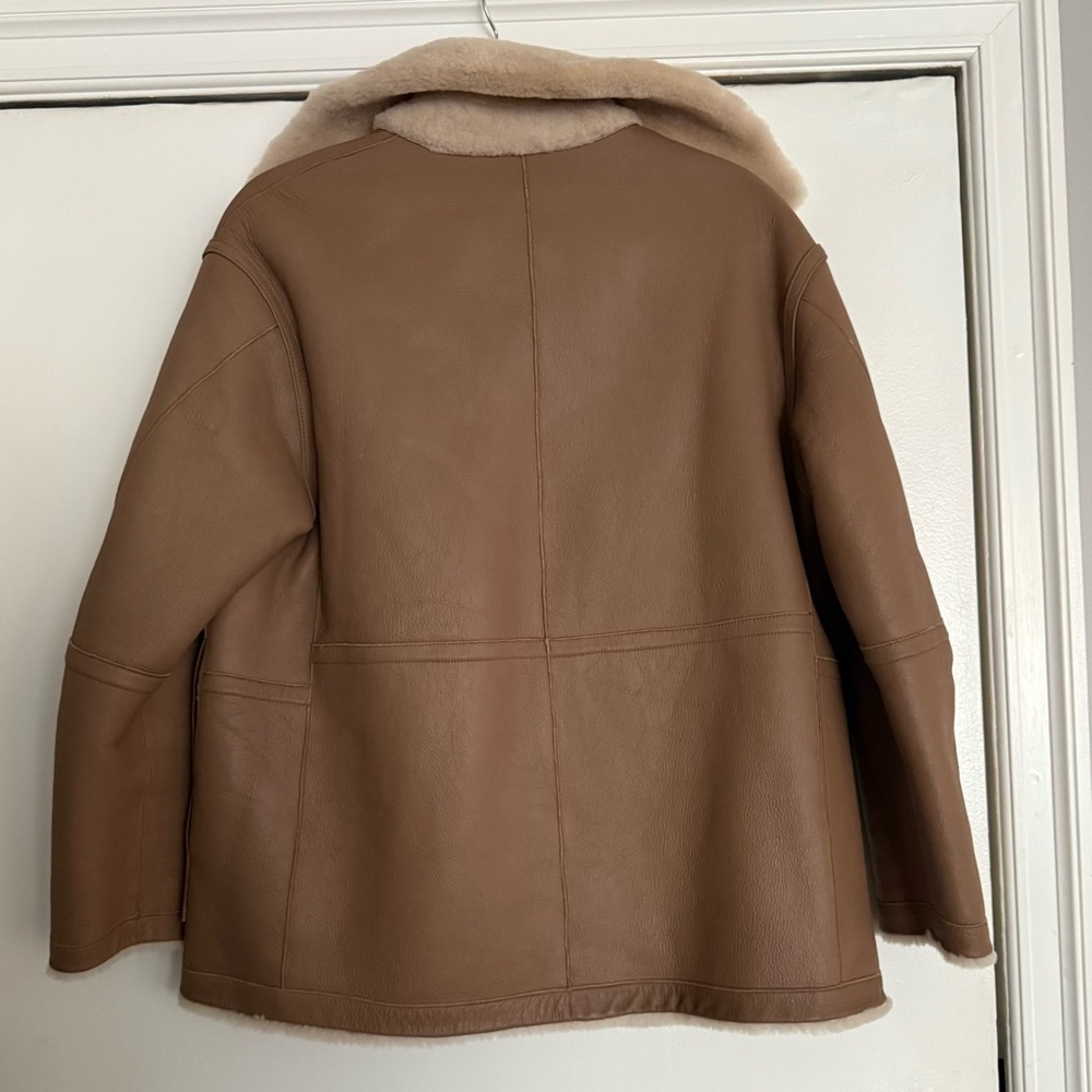 VINCE Reversible Leather and Shearling Jacket - Picture 7 of 11